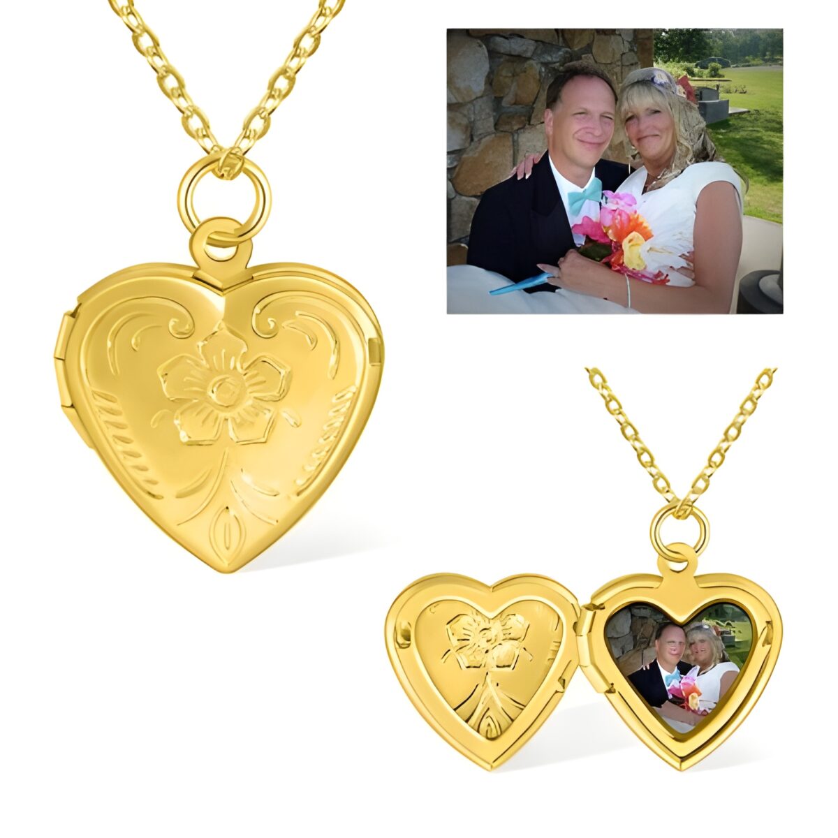 Heart-shaped photo locket necklace to hold love close