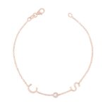 Custom initials bracelet gift with sparkling zirconia