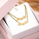 Embrace Your Story – Handwriting Double Name Necklace Set – A Cherished Keepsake for Her - Image 4
