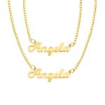 Handwriting double name necklace set for cherished moments