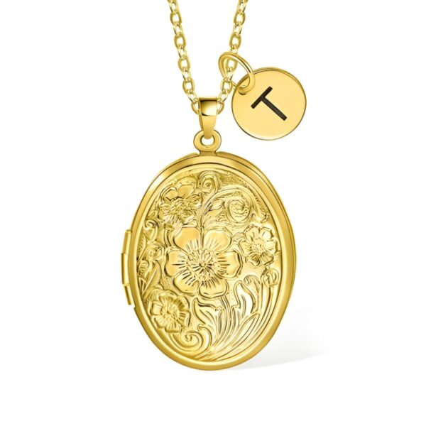 Custom flower locket necklace carrying love close