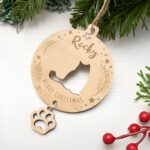 Celebrate a Kitten’s First Christmas – Custom Wooden Cat Silhouette Ornament – For Cherished Cat Lovers & Families - Image 5