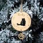 Celebrate a Kitten’s First Christmas – Custom Wooden Cat Silhouette Ornament – For Cherished Cat Lovers & Families - Image 7