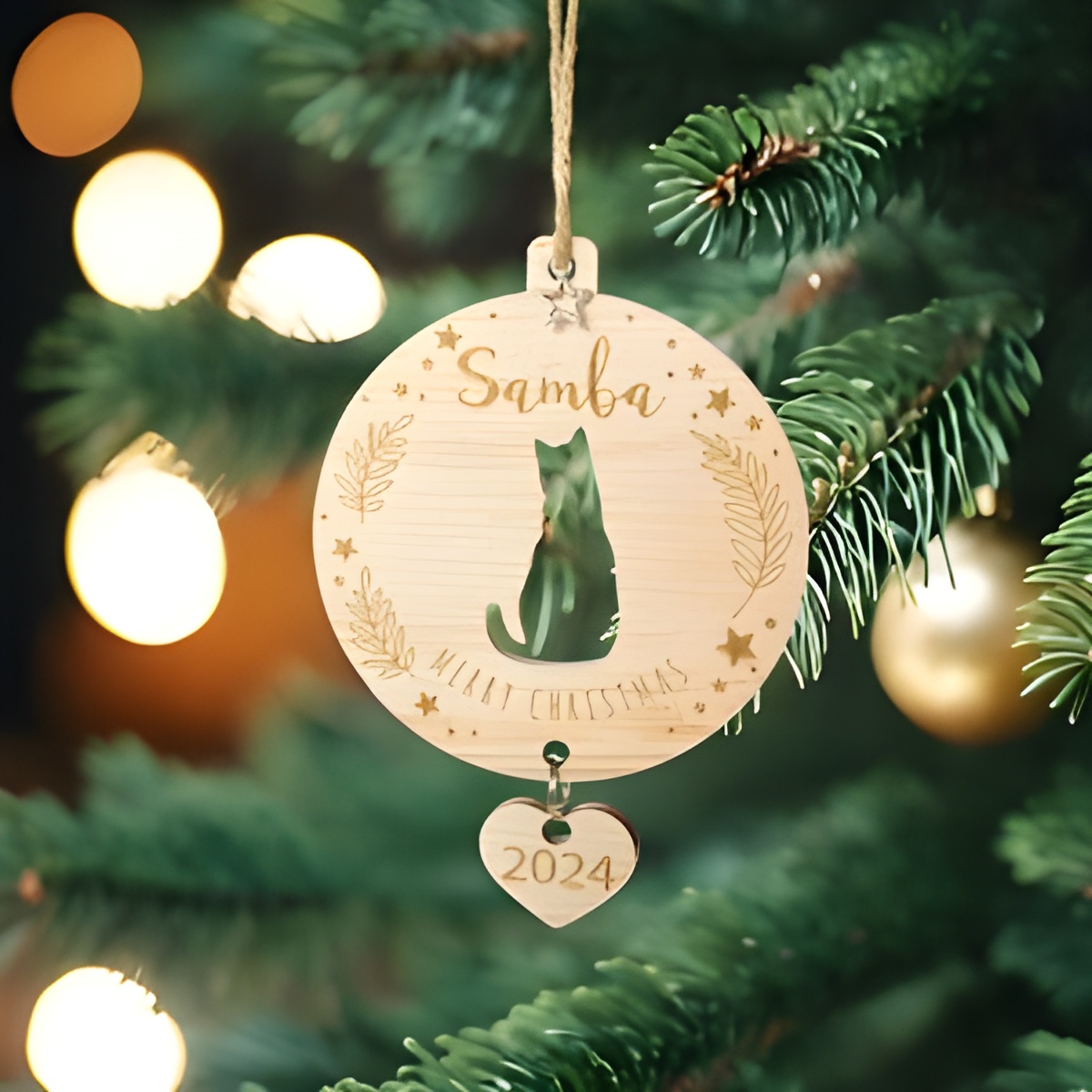 kitten's first Christmas ornament for cat lovers