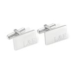 Engraved sterling silver cufflinks for the groom
