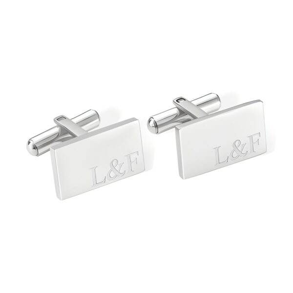 Engraved sterling silver cufflinks for the groom