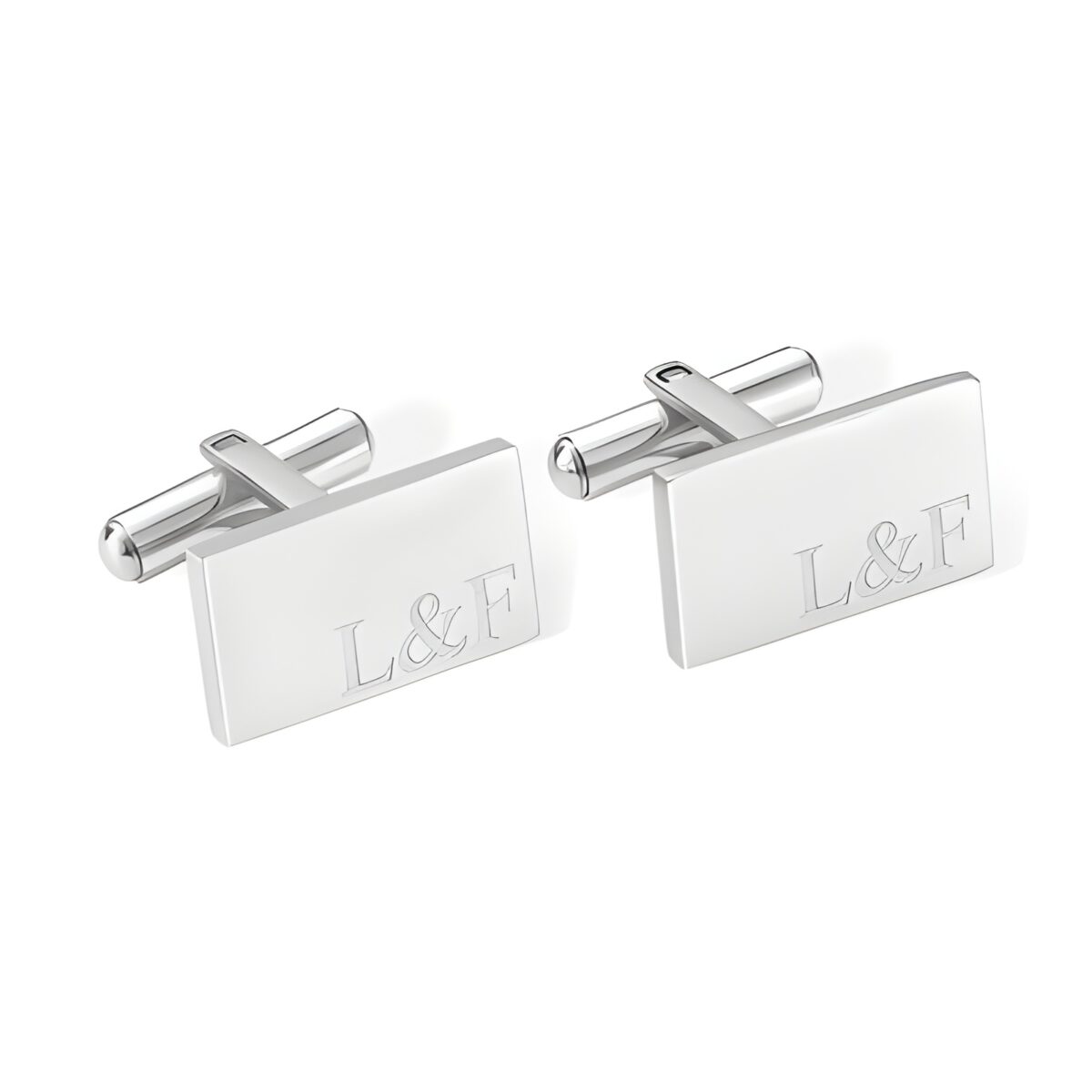 Engraved sterling silver cufflinks for the groom