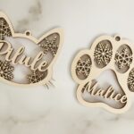Custom wooden pet silhouette ornament for Christmas