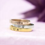 Carry Love Close – Heart Initial Ring with Engraved Charm – A Tender Token for Her or Your Beloved - Image 2
