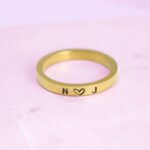 Carry Love Close – Heart Initial Ring with Engraved Charm – A Tender Token for Her or Your Beloved - Image 3