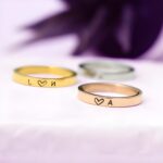 Heart initial ring with engraved charm for personalized gifts