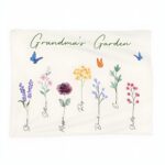 Embrace Her Garden of Love – Custom Floral Blanket with Grandkids’ Names – A Heartfelt Keepsake for Grandma’s Cozy Moments - Image 6
