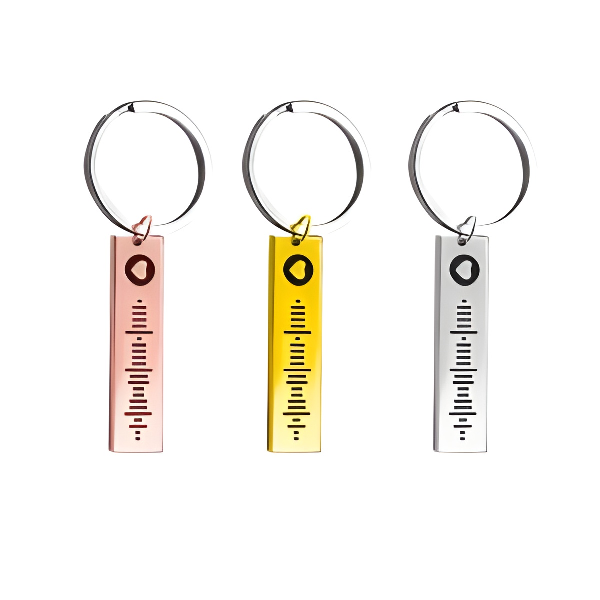 Scannable music code keychain for heartfelt moments