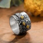 Embrace Calm and Beauty – Spinning Bee Meditation Ring – For Moments of Peace and Focus - Image 3