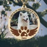 Custom wooden pet memorial ornament for cherished companions
