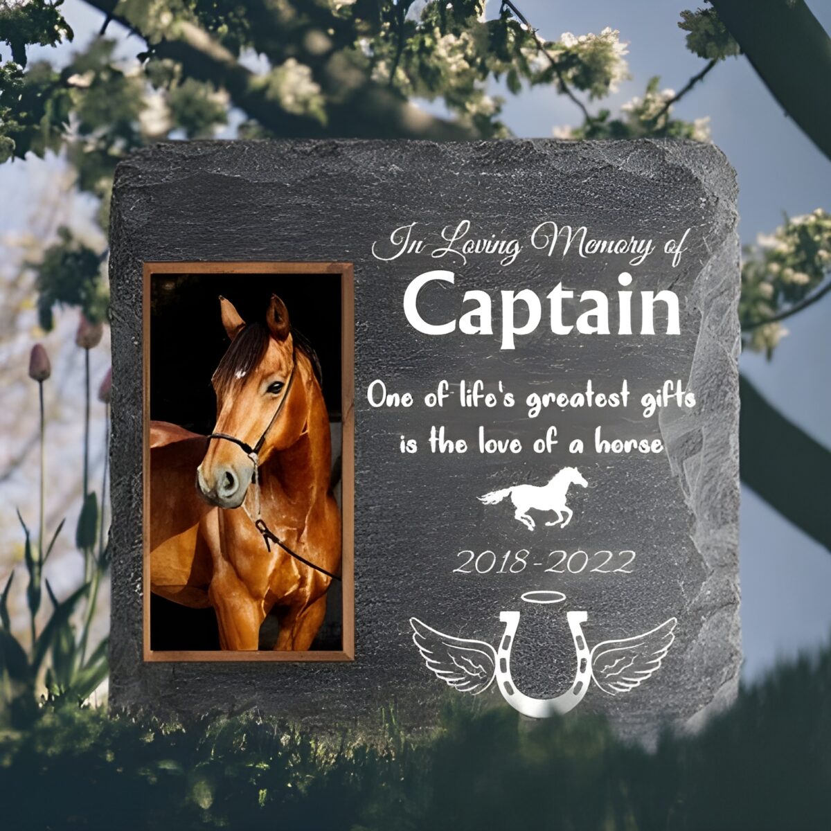 Custom horse memorial stone for honoring your beloved horse