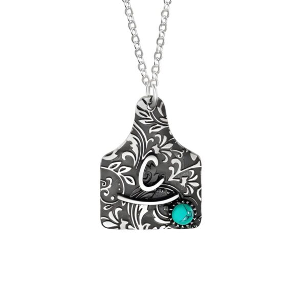 Personalized cattle tag necklace for the cowgirl