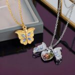 Embrace Memories in Flight – Butterfly Locket Necklace with Heart – A Cherished Keepsake for Her - Image 3