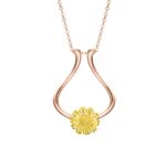 Carry Sunshine Close – Sterling Silver Sunflower Ring Holder Necklace – A Thoughtful Keepsake for Her Everyday Moments - Image 2