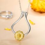 Carry Sunshine Close – Sterling Silver Sunflower Ring Holder Necklace – A Thoughtful Keepsake for Her Everyday Moments - Image 5