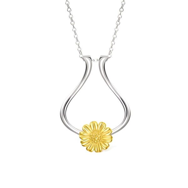 Sunflower ring holder necklace for everyday moments