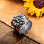 Embrace Calm and Sunshine – Sunflower Spinner Ring – For Moments of Peace and Joy - Image 2