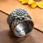 Embrace Calm and Sunshine – Sunflower Spinner Ring – For Moments of Peace and Joy - Image 3