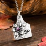 Embrace Heritage and Heart – Custom Cow Tag Birthstone Necklace – For the Cowgirl Who Inspires - Image 3