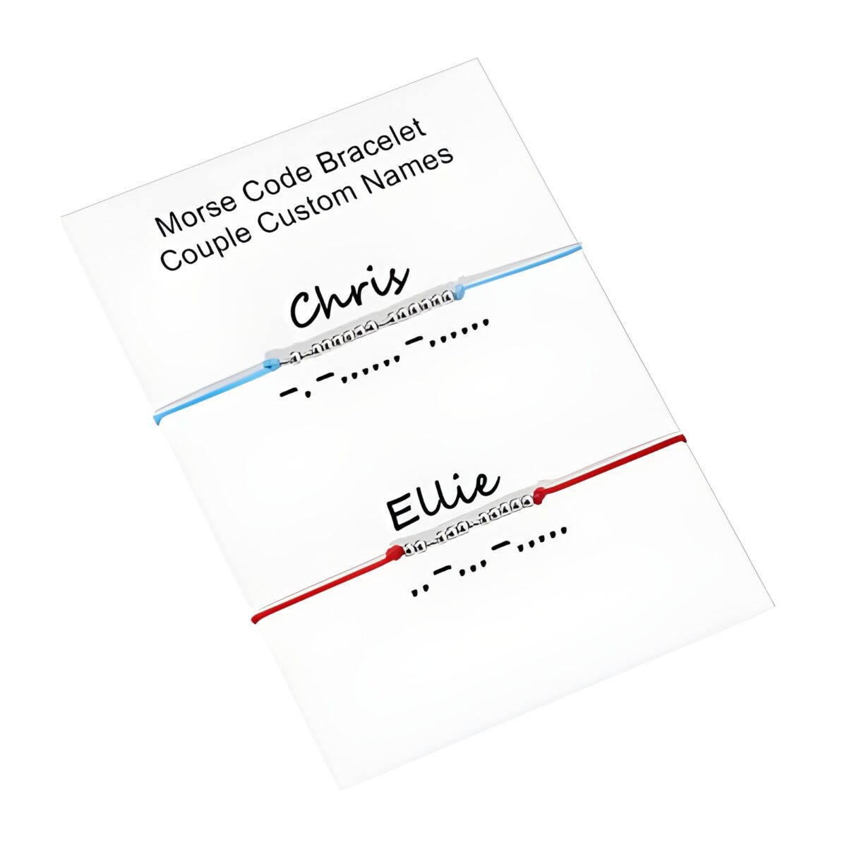 Custom couple bracelets in Morse code for love