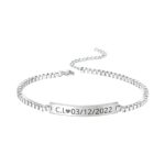 Engraved couple bracelets for lovers sharing forever
