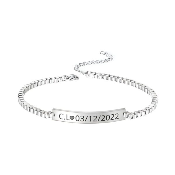 Engraved couple bracelets for lovers sharing forever