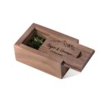 Rustic wooden ring box for couples' cherished moments