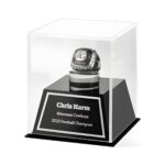 Custom engraved acrylic championship ring display case