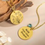 Custom birth month flower necklace for meaningful gifts