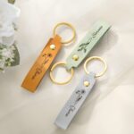 Carry Their Story Close – Custom Name & Birth Flower Keychain – A Cherished Token for Her Special Day - Image 2