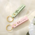 Carry Their Story Close – Custom Name & Birth Flower Keychain – A Cherished Token for Her Special Day - Image 4