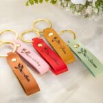 Carry Their Story Close – Custom Name & Birth Flower Keychain – A Cherished Token for Her Special Day - Image 6