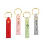 Custom name and birth flower keychain for heartfelt gifting
