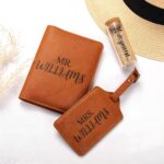 Carry Your Story – Birthflower Leather Luggage Tag & Passport Cover Set – For Her Adventurous Journeys - Image 2