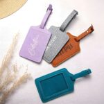 Carry Your Story – Birthflower Leather Luggage Tag & Passport Cover Set – For Her Adventurous Journeys - Image 5