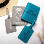 Carry Your Story – Birthflower Leather Luggage Tag & Passport Cover Set – For Her Adventurous Journeys - Image 6