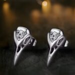 Embrace the Norse Spirit – Viking Raven Skull Stud Earrings – For Those Who Seek Strength and Mystery - Image 3