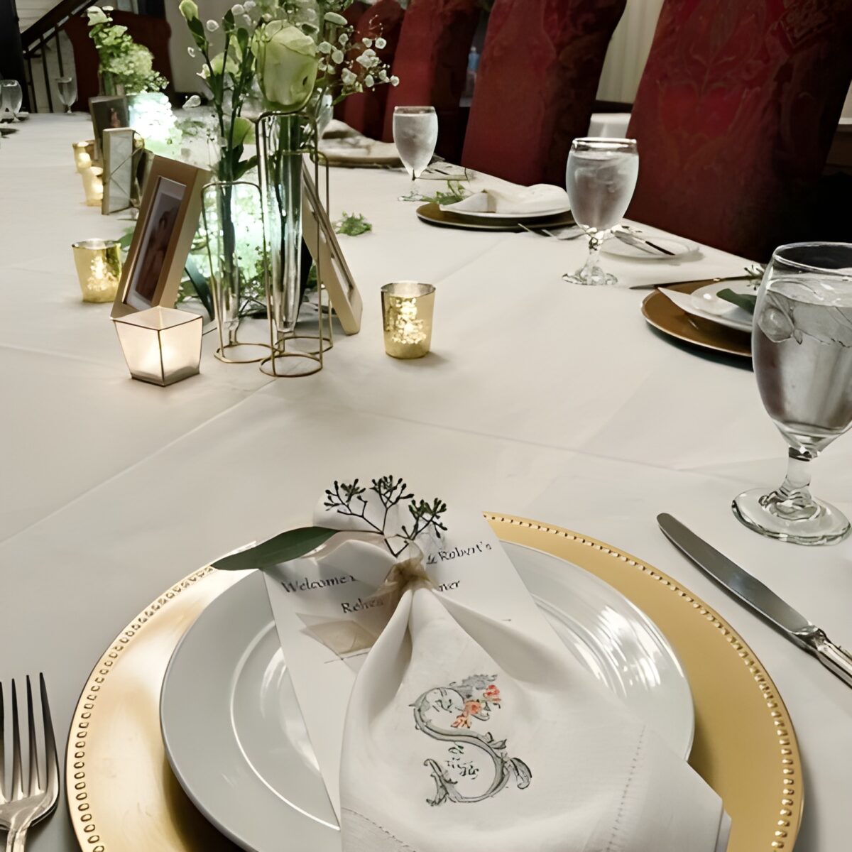 Personalized floral monogram napkin for special occasions