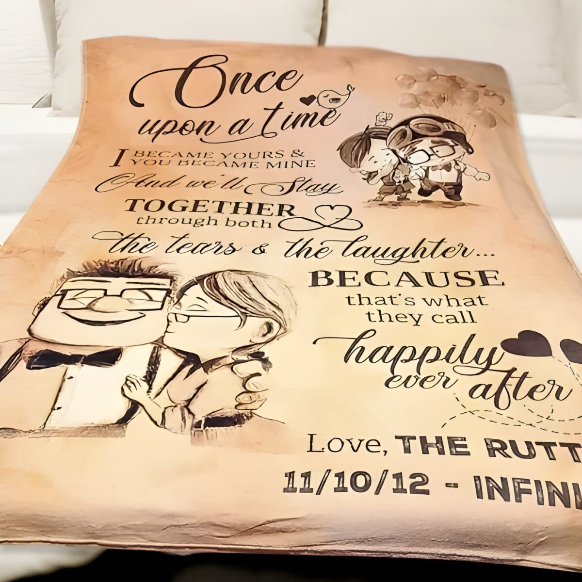 Custom flannel couple's blanket for cherished moments