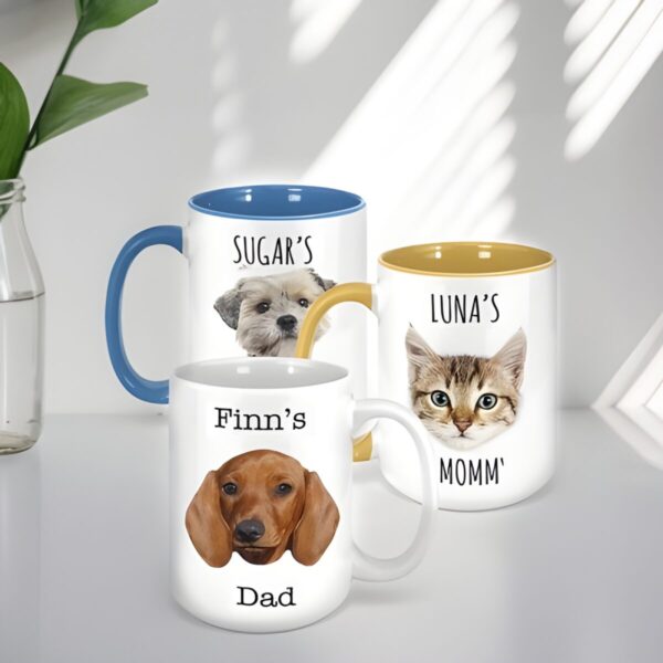 Custom photo mug for pet lovers with a heartfelt design