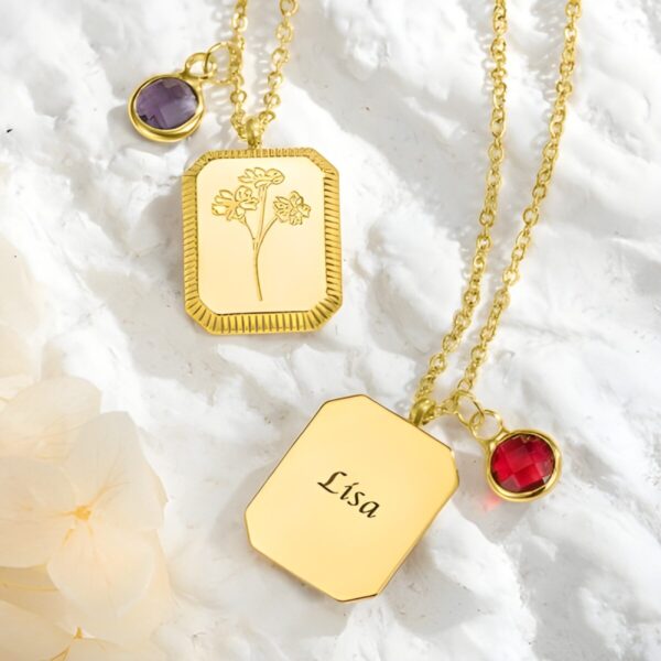 Vintage birth flower necklace for personalized gifts