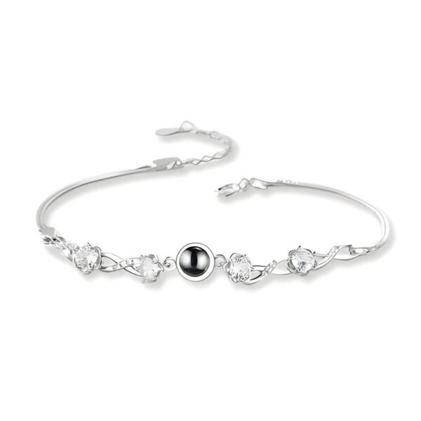 Silver photo projection bracelet for cherished souls