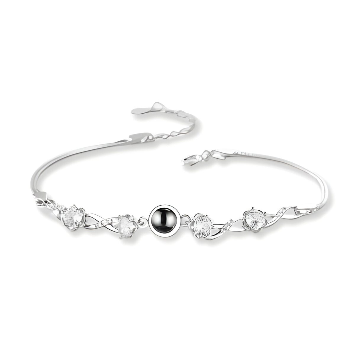 Silver photo projection bracelet for cherished souls