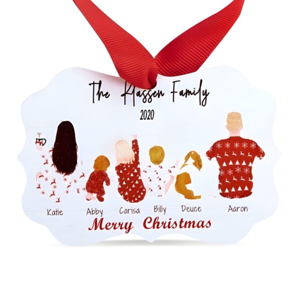 Custom family Christmas ornament celebrating togetherness