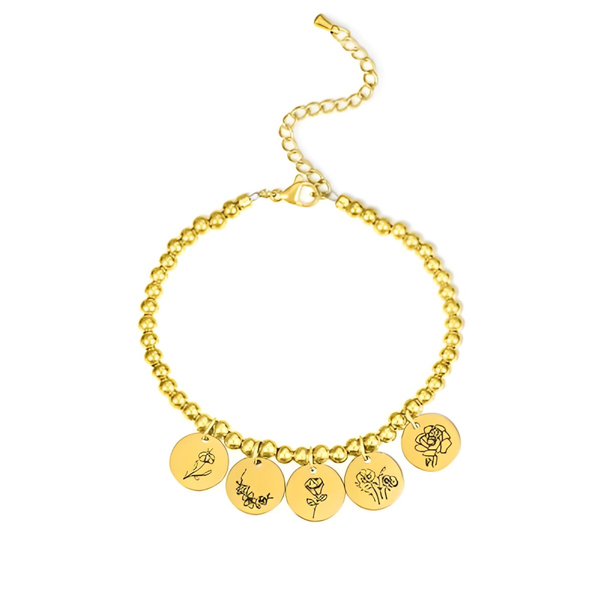 Custom birth flower charm bracelet for special moments